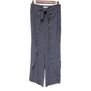 Michael Kors Wrap Front Blue Stripe Pants Flowing Women's Size Medium